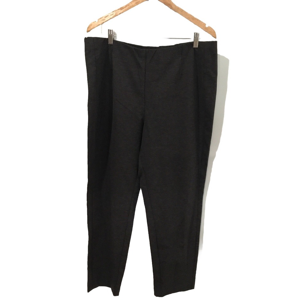 J. Jill Womens Ponte Knit Pant XL Charcoal Stretch Waist Pockets Straight Leg